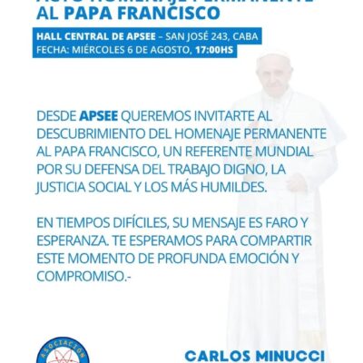Acto de Homenaje Permanente al “Papa Francisco”
