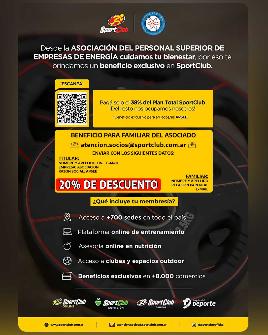 ¡BENEFICIO SPORT CLUB!