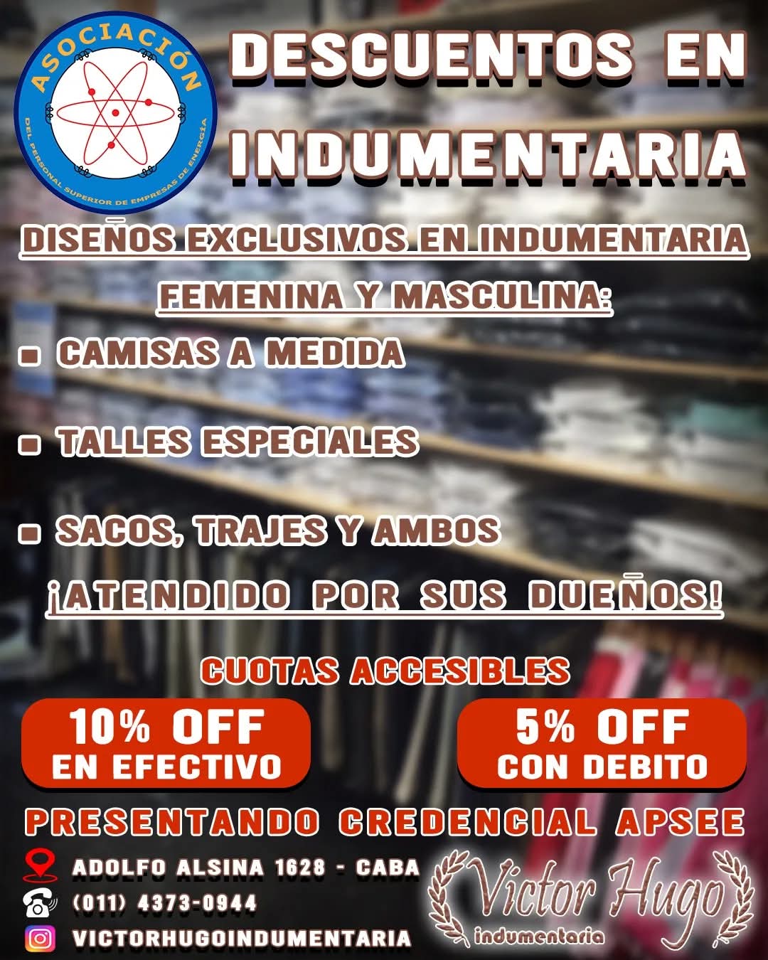 ¡BENEFICIO DE INDUMENTARIA VÍCTOR HUGO!