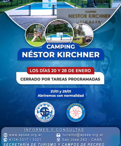 ¡CAMPING CERRADO POR TAREAS PROGRAMADAS!