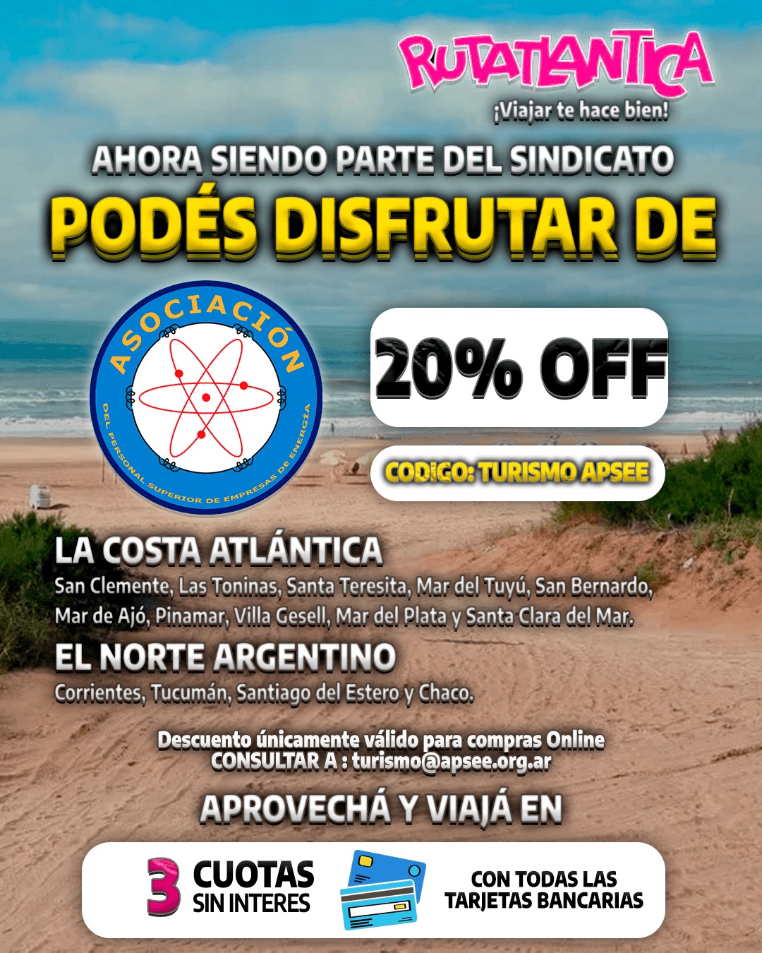 ¡BENEFICIO Ruta Atlántica 20%Off!