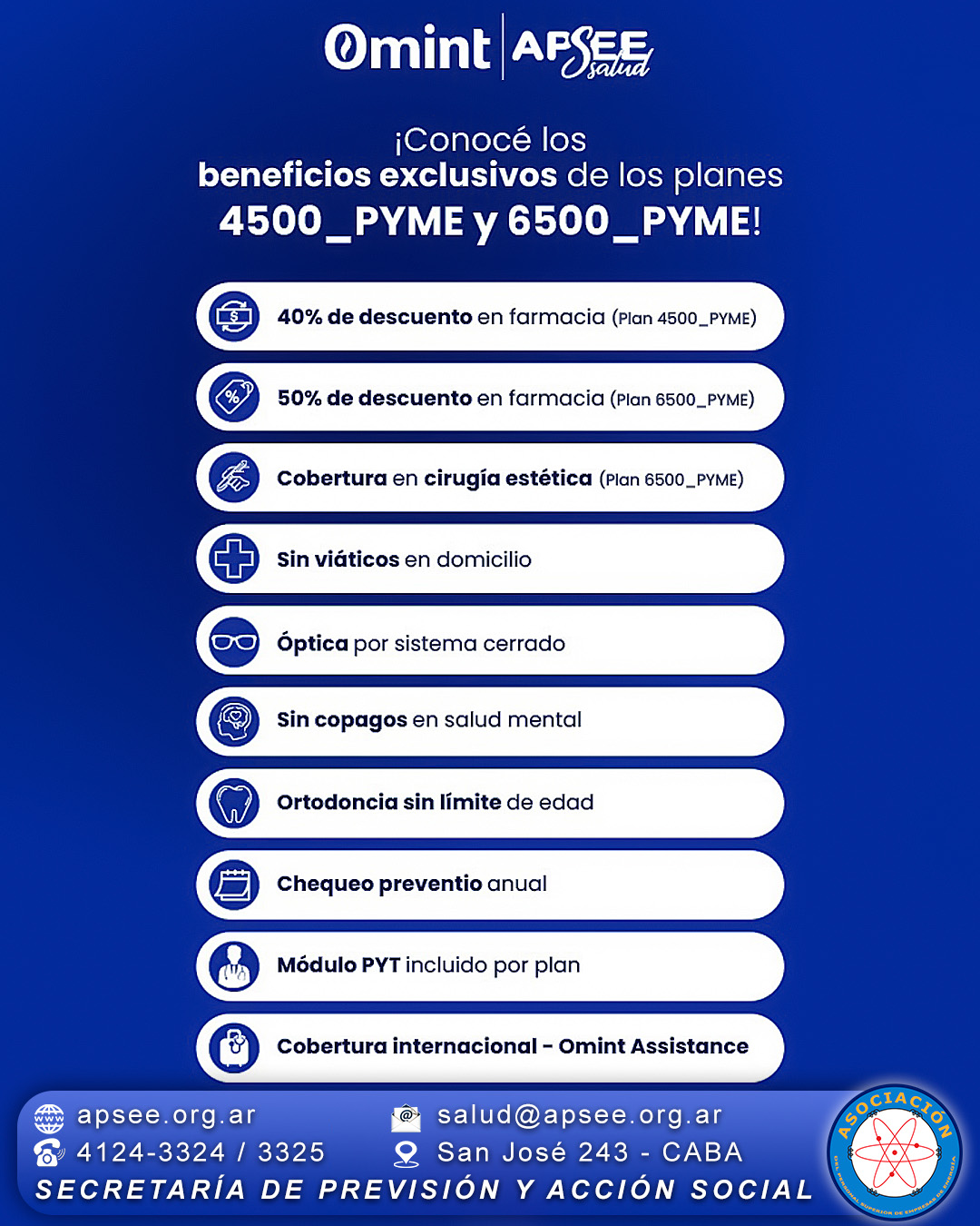 ¡BENEFICIO EXCLUSIVO APSEE SALUD!