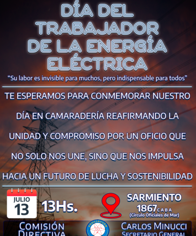 Día del Trabajador y Trabajadora de la Energía Eléctrica