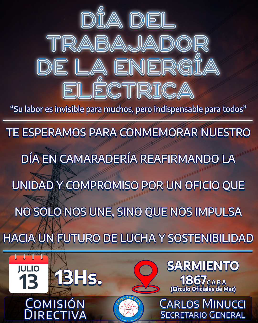 Día del Trabajador y Trabajadora de la Energía Eléctrica