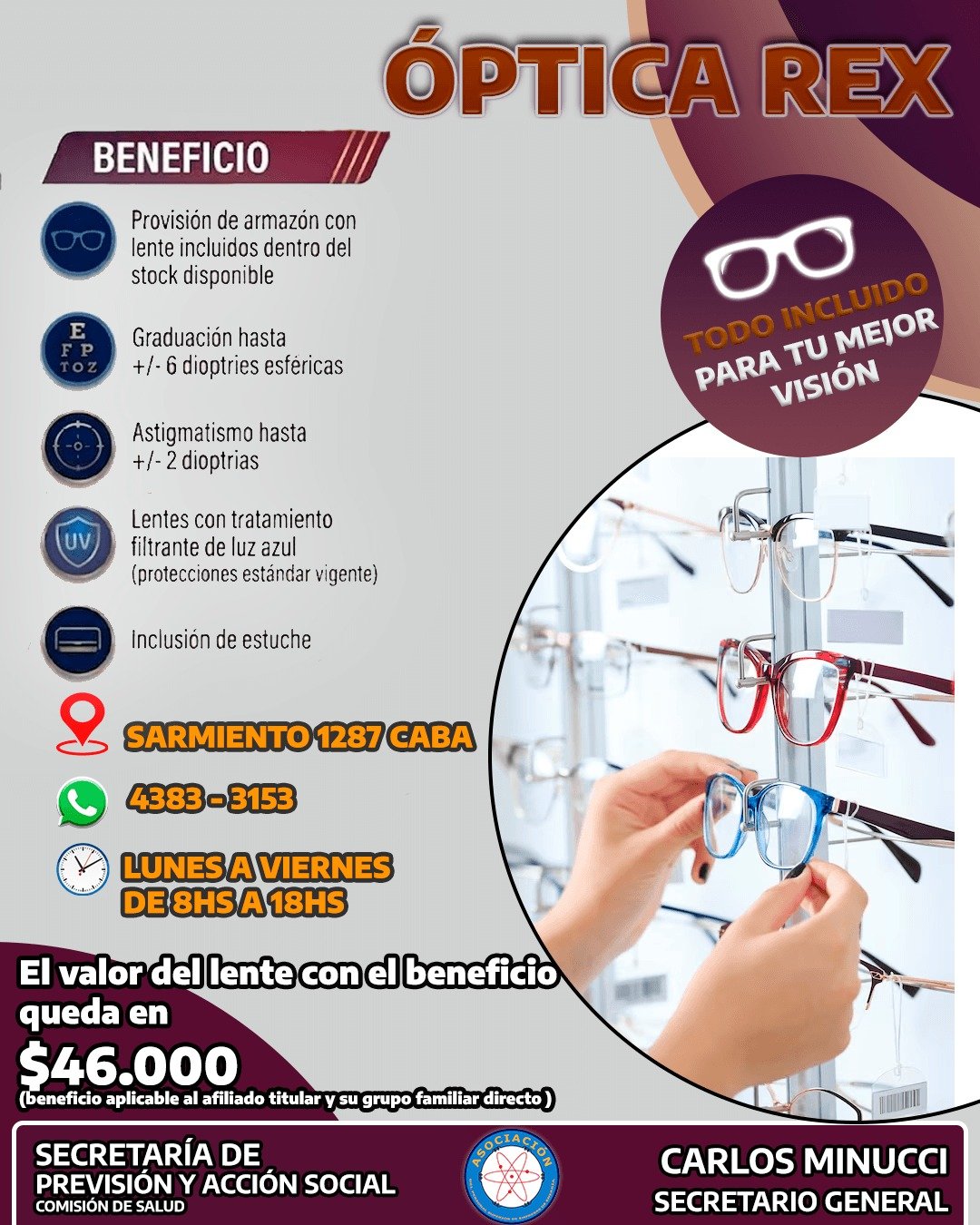 ¡BENEFICIO Óptica Rex!